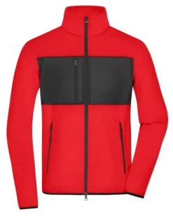 Giacca fleece uomopoliestere riciclato, tasche zip