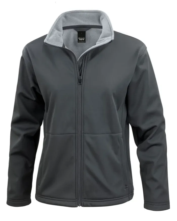 Giacca Softshell Donna Result Core nera antivento e traspirante