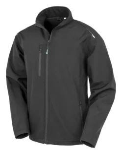 Giacca Softshell TOPGREEN® Uomo, Zip YKK, Riciclata, Nera