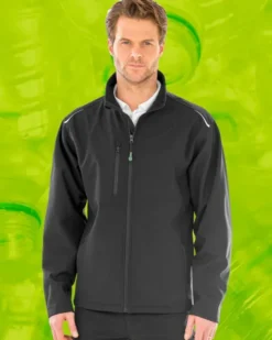 Giacca softshell uomo green YKK, 3 strati, riflettente |