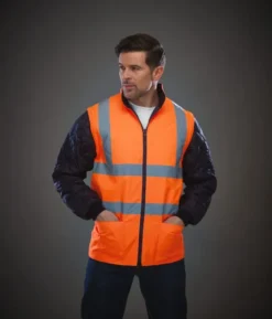 Giacca trapuntata fluo impermeabile EN 471 Classe 2