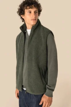 Giacca uomo senza maniche in sherpa