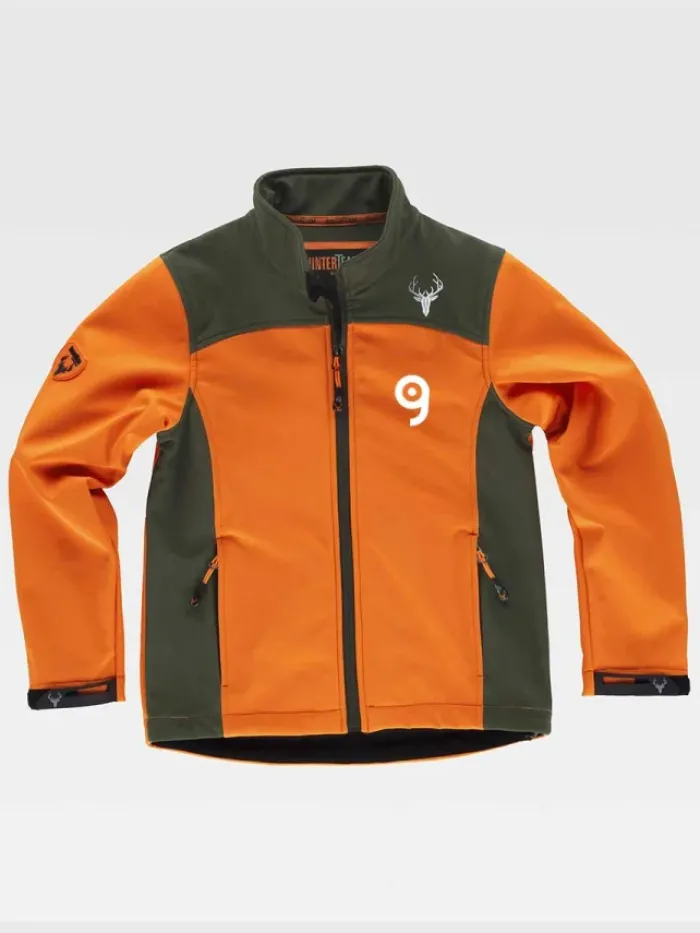 Giacca Workshell bambino da caccia zip nylon