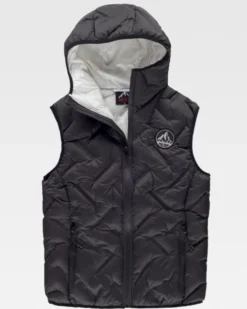 Gilet uomo imbottito con cappuccio pratico e personalizzabile aziendal