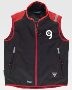 Gilet Workshell bicolore con cappuccio e dettagli reflex