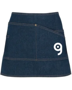 Grembiule corto jeans Dacosta blu con 4 tasche, 100% cotone