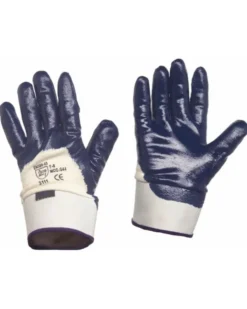 Guanti nitrile blu EN 388, dorso cotone, , sicurezza lavoro