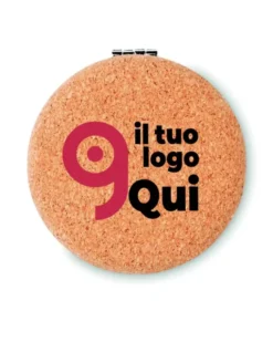 GUAPA CORK Specchietto doppio tascabile in sughero naturale Ø6,2cm