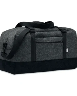 INDICO BAG borsa weekend in feltro RPET grigia con tracolla 50cm