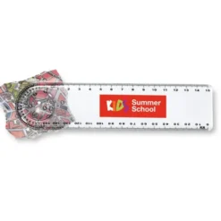 LASTA Righello 15 cm trasparente con lente e misuratore angoli