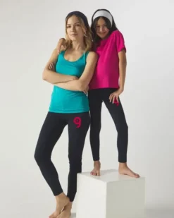 Leggings donna cotone elasticizzato slim, senza cuciture laterali