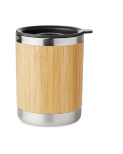 LOKKA Bicchiere Bamboo e Acciaio 250ml | Doppio Strato Naturale