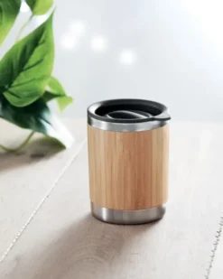 LOKKA Bicchiere Bamboo e Acciaio 250ml | Doppio Strato Naturale
