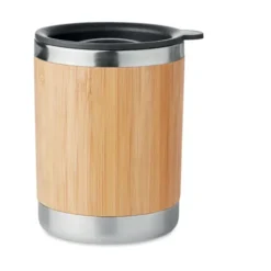 LOKKA Bicchiere Bamboo e Acciaio 250ml | Doppio Strato Naturale