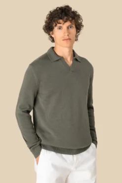 Maglione da uomo con colletto a polo