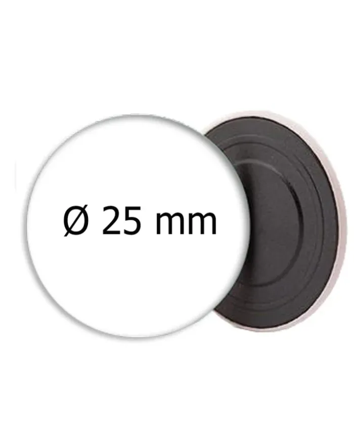 Magnete rotondo metallo Ø25 mm resistente |argento lucido