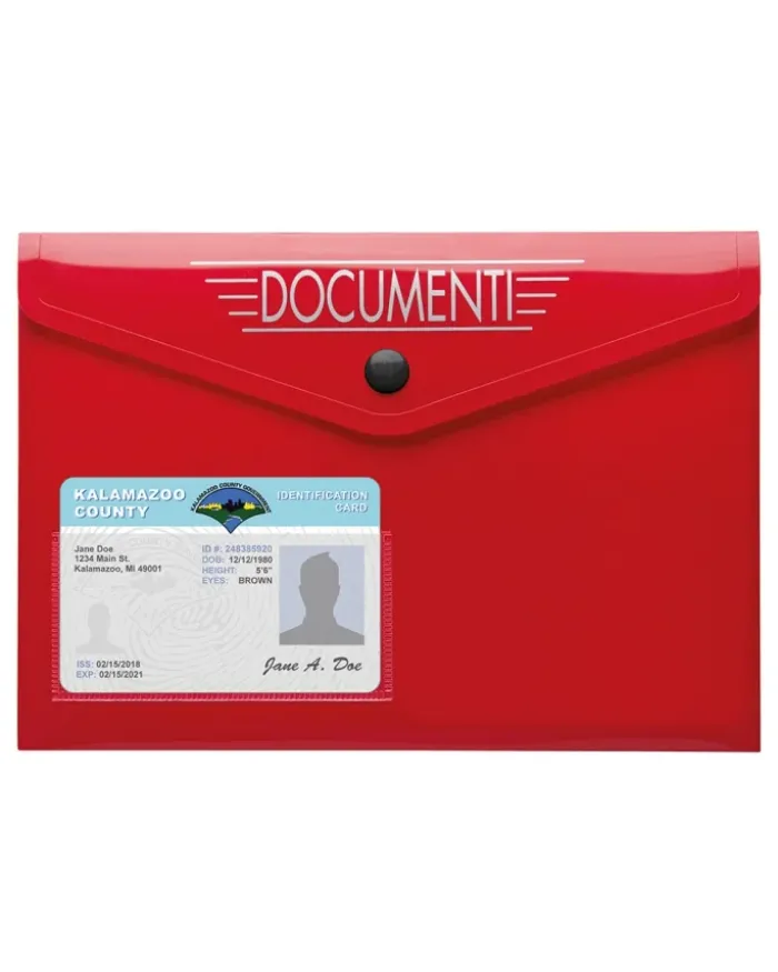 MICRI Busta Portadocumenti Auto PVC Nera 21,7x15,7 cm Tasca Tessera