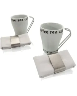 Milar Set 2 Tazze Ceramica Bianche con Manico Ergonomico