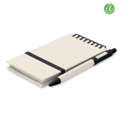 MITO SET Notebook A6 riciclato con penna blu e chiusura elastica
