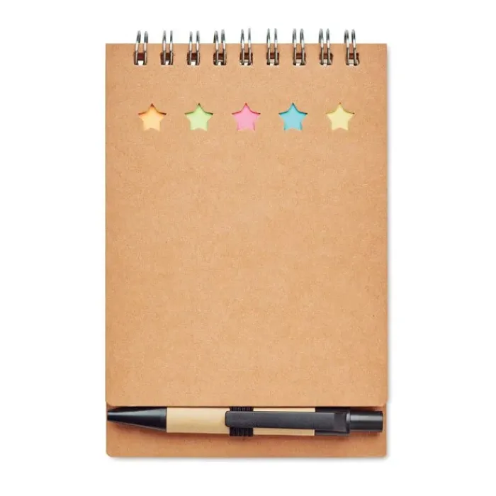 MULTIBOOK Blocco Note Riciclato con Penna e Adesivi, 16x6cm