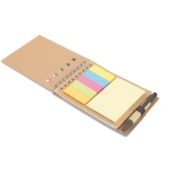 MULTIBOOK Blocco Note Riciclato con Penna e Adesivi, 16x6cm