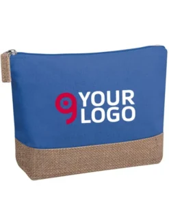Necessaire da viaggio Margot in cotone e juta con zip