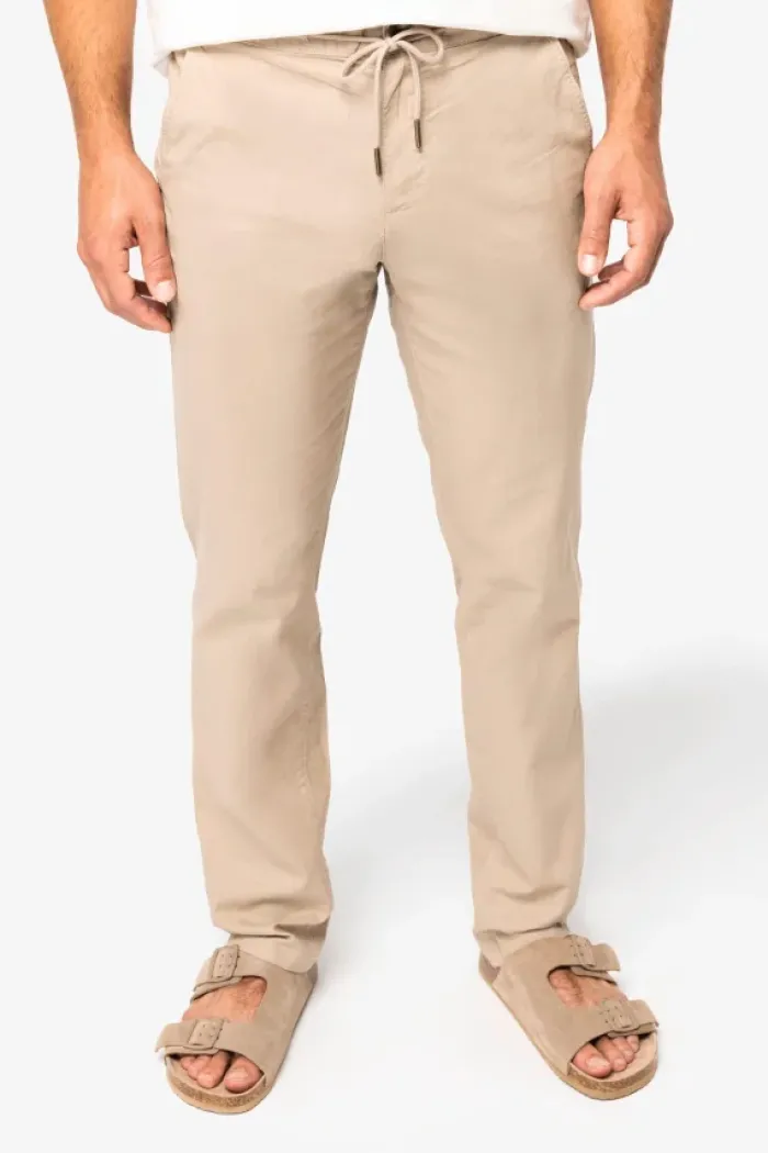 Pantaloni uomo ecosostenibili in lino e cotone bio