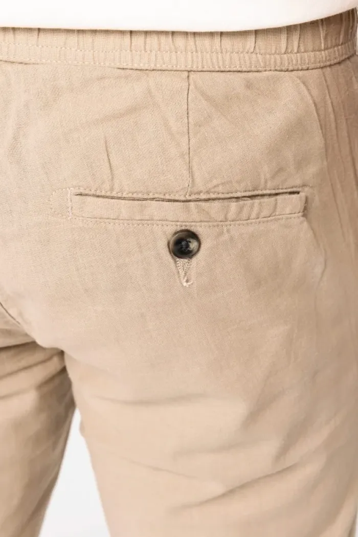Pantaloni uomo ecosostenibili in lino e cotone bio
