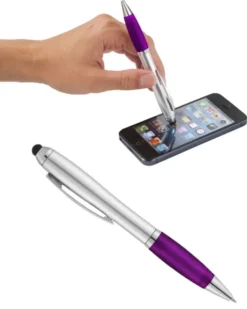 Penna Nash nera a sfera e stylus, meccanismo a torsione, plastica
