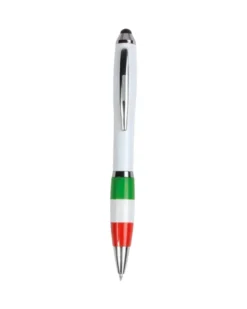 Penna Twist Touch Screen Tricolore , Fusto Bianco, Refill Nero
