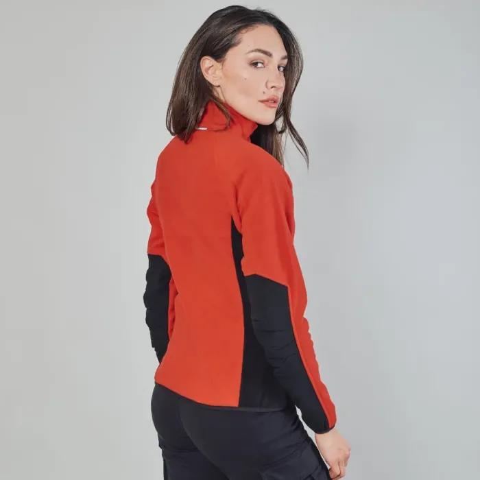 Pile donna Edimburgo bicolore, zip lunga, rinforzi e rifrangente