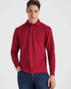 Polo Carpe uomo manica lunga, cotone poliestere, regular fit