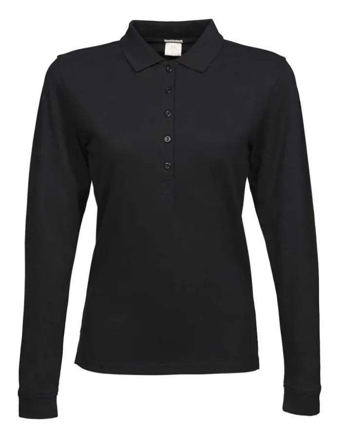 Polo da Donna a Manica Lunga Cotone Bio 215g Elegante
