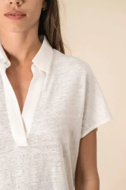 Polo donna in lino