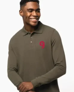 Polo piqué uomo manica lunga