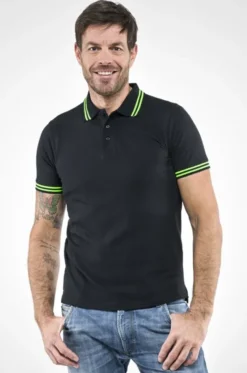 Polo smith black line arancio fluo