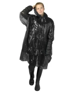 Poncho pioggia trasparente Ziva con custodia, monouso 90x120 cm