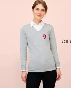 Pullover Glory donna scollo V, vita sfiancata, viscosa