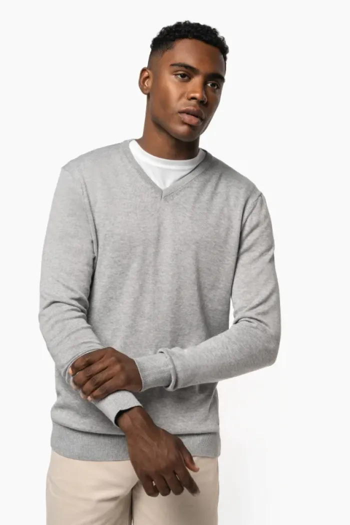 Pullover uomo con collo a v ecosostenibile
