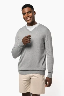 Pullover uomo con collo a v ecosostenibile