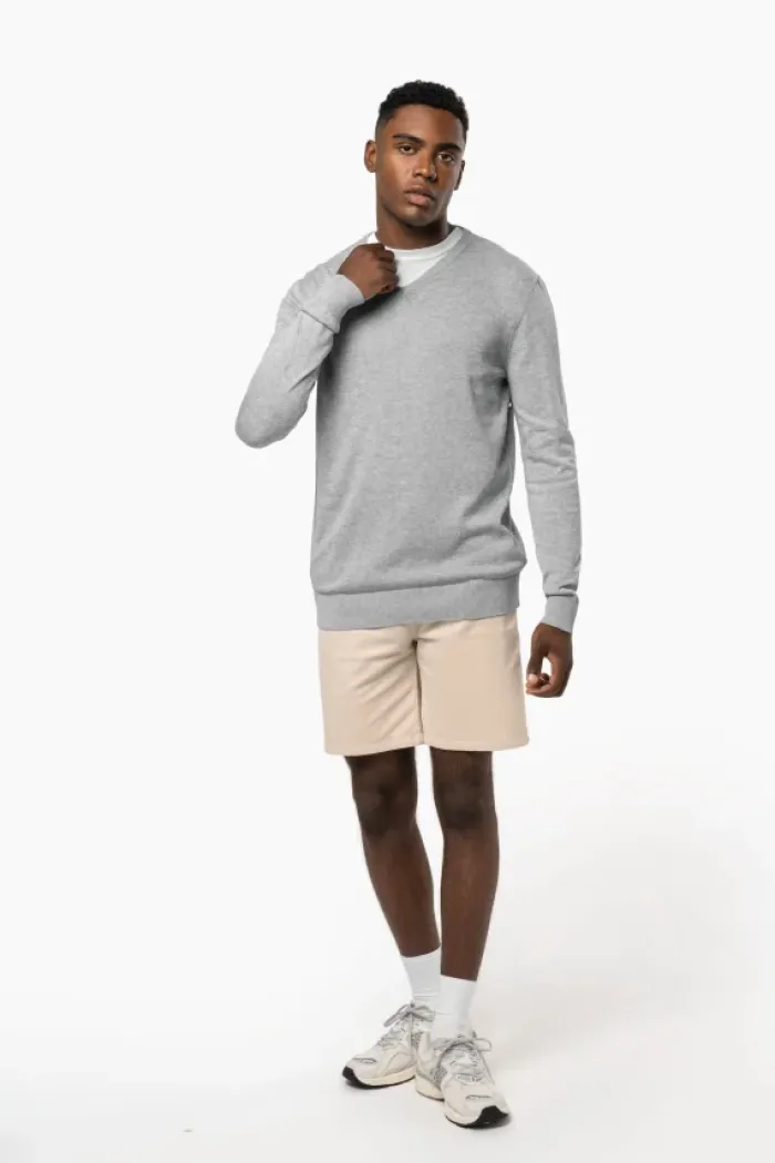 Pullover uomo con collo a v ecosostenibile