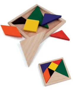 Puzzle Tangram in legno multicolore EduGioca 9,8 cm per bambini
