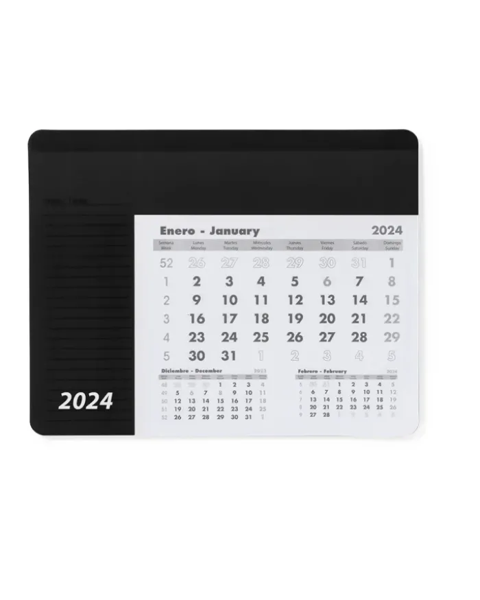 Rendux Tappetino Mouse Calendario PVC 12 mesi con note, trasparente