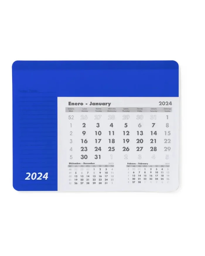 Rendux Tappetino Mouse Calendario PVC 12 mesi con note, trasparente