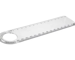 Righello ashlyn | plastica | trasparente | con goniometro e lente
