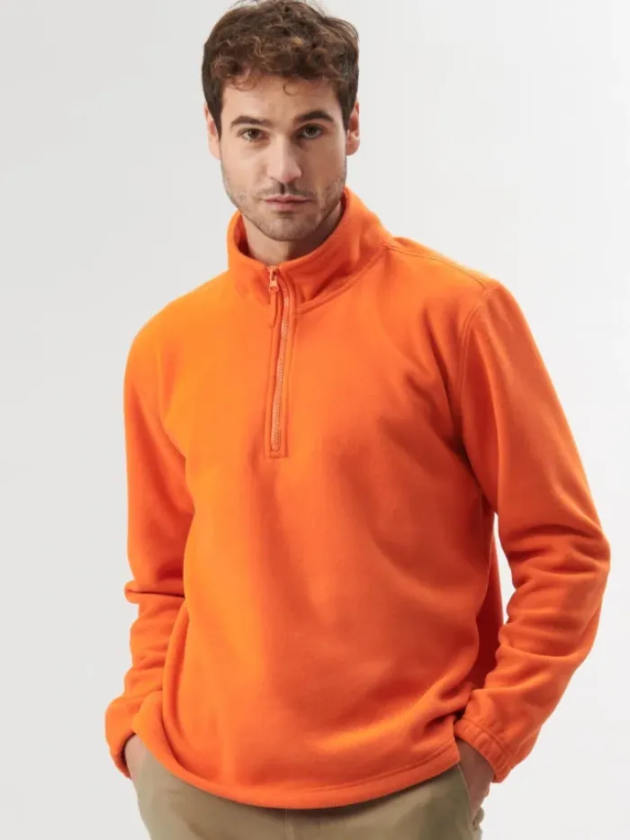 River Pile Mezza Zip Uomo, Micropile 290g, Antipilling