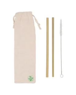 Save The Planet Kit cannucce ecocompatibili bambù con sacchetto