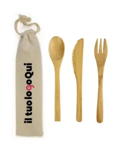 Set posate in bamboo ecologico