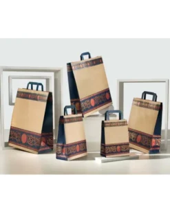 Shopper carta Avana 32x41 cm maniglia piatta Cammello 90g/m²