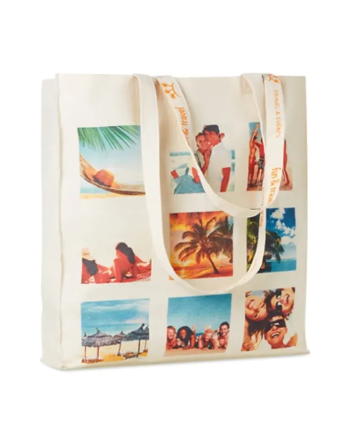 Shopper cotone manici lunghi eco riutilizzabile